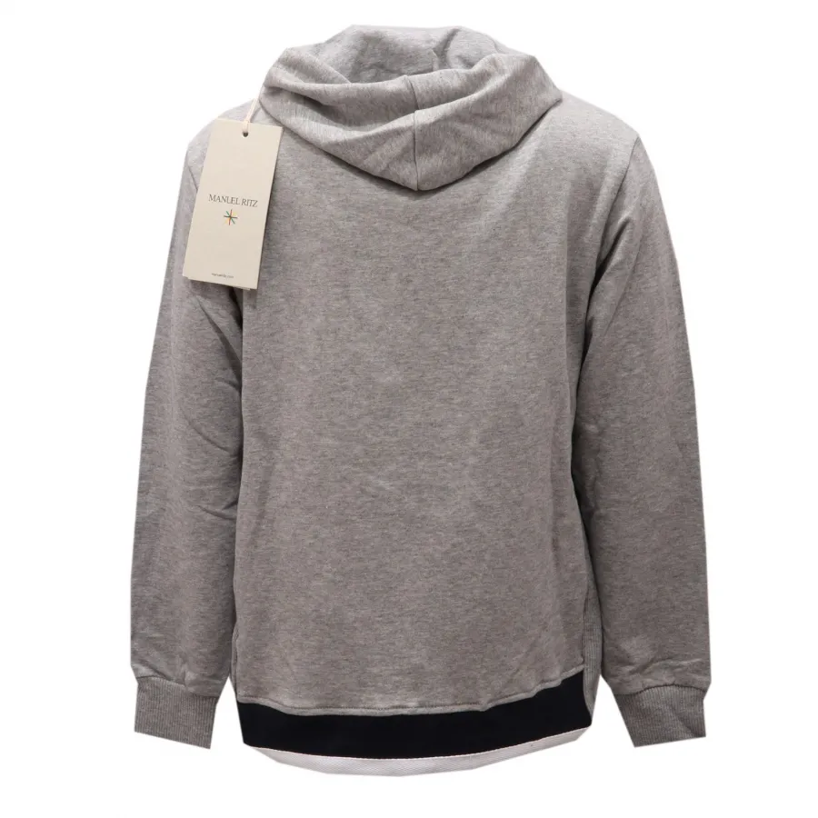 0960AD felpa bimbo BOY MANUEL RITZ GREY cotton hoodie sweatshirt kids