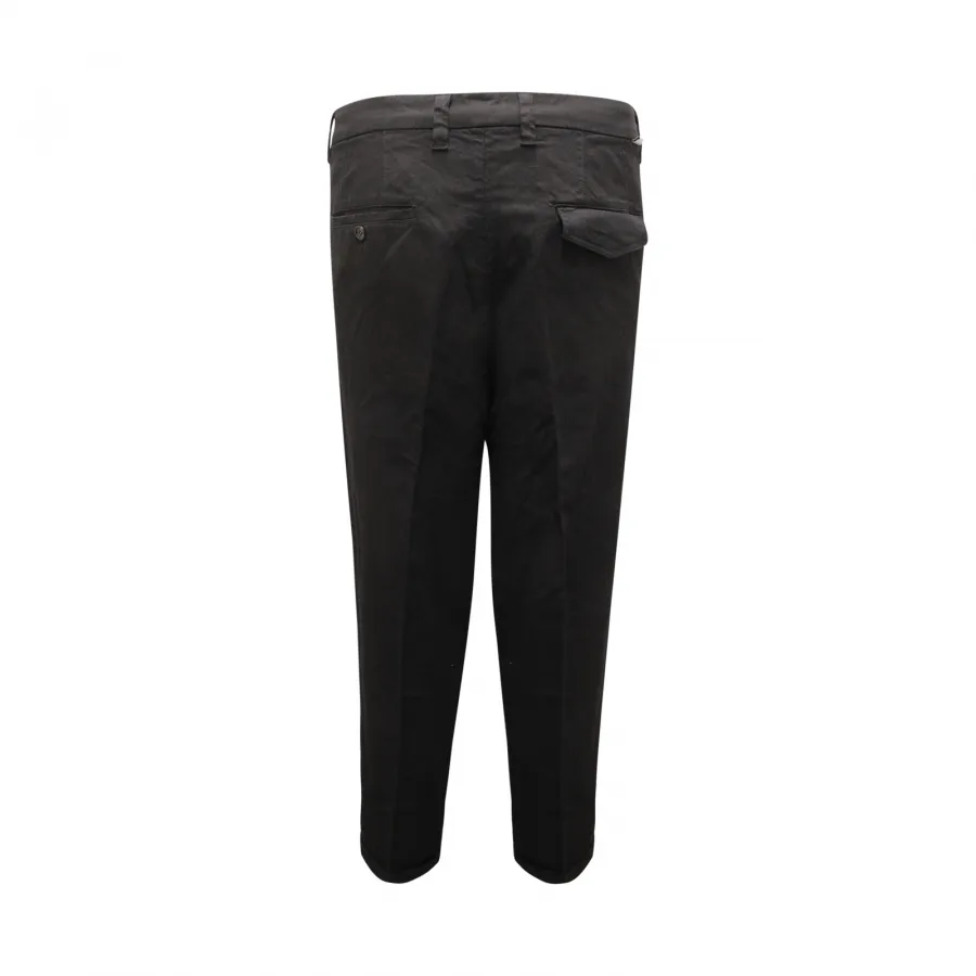 3801AT pantalone uomo PAOLO PECORA man cotton/linen trousers black