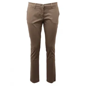 5010AD pantalone donna MANUEL RITZ khaki cotton trouser woman