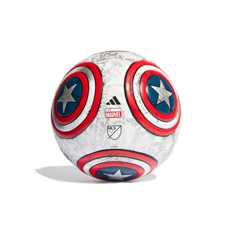 ADIDAS MLS TRAINING CAPITAN AMERICA PALLONE CALCIO - BIANCO/ROSSO/BLU/ARGENTO