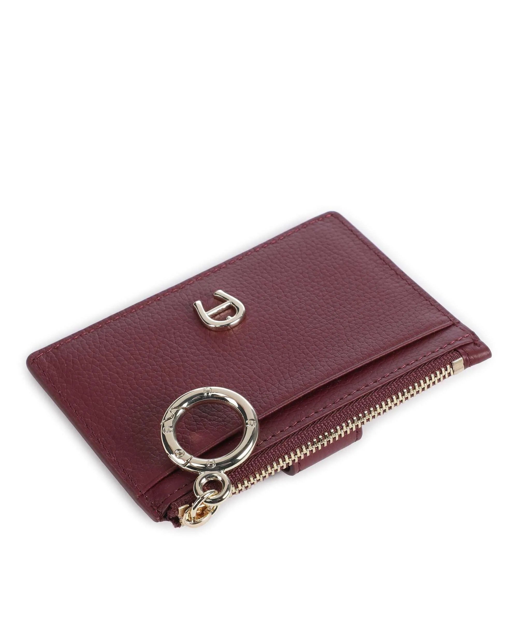  Aigner Zita Porta carte di credito pelle di vacchetta grana rosso scuro  