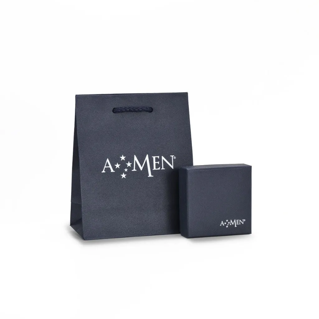 AMEN Anello Donna Solitario Rosè con Zircone Bianco