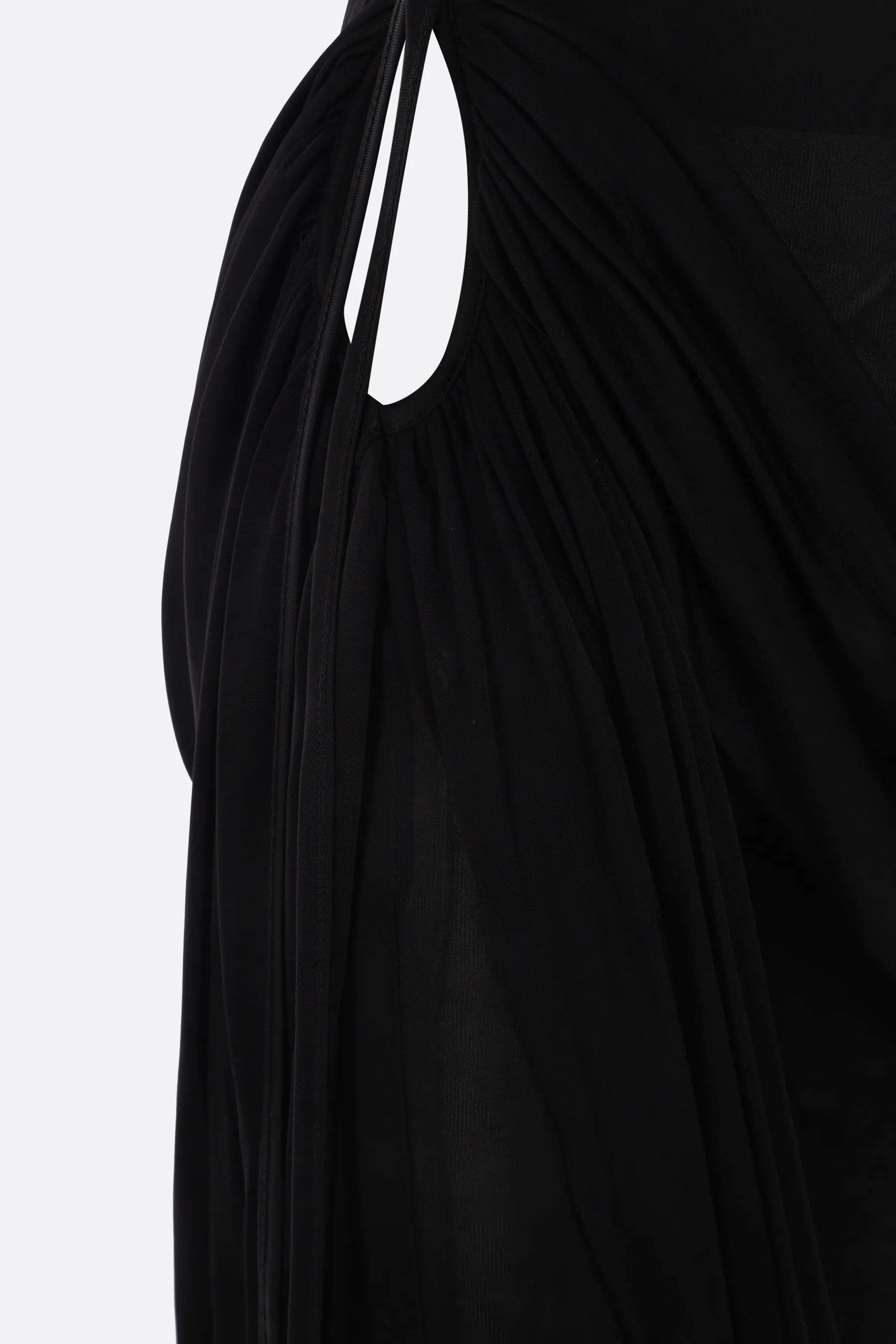 ANDREADAMO pantalone flare in viscosa con doppie fasce drappeggiate