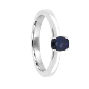 Anello Oro&Co in oro bianco con zaffiro ct 0,49