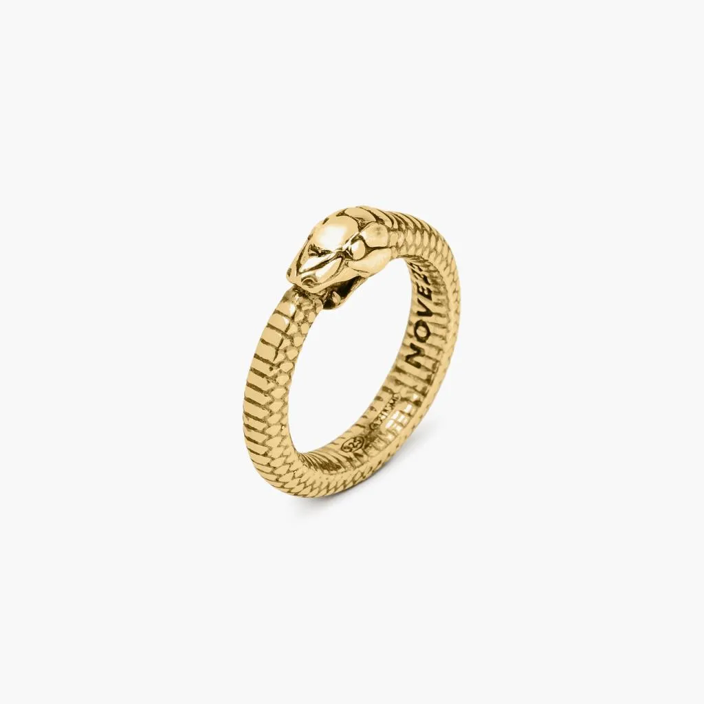 Anello serpente uroboro argento oro giallo lucido Nove25 Mis.9