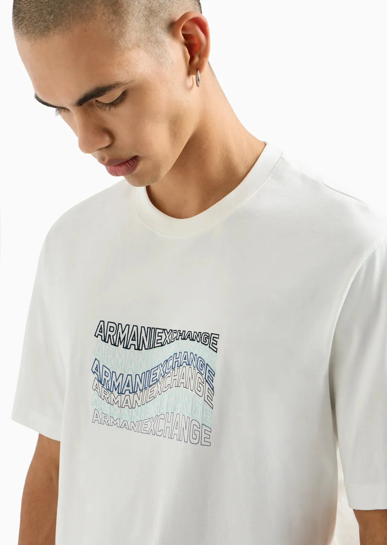 Armani Exchange uomo t-shirt 3DZTLE ZJ9JZ 1116 colore Bianco