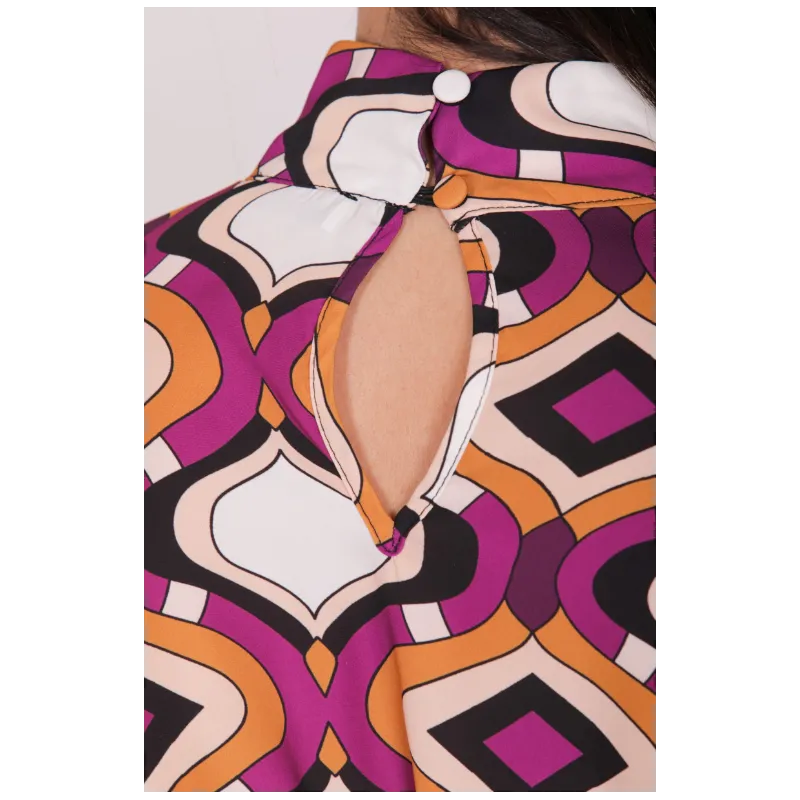 BLUSA CON COLLO ALLA COREANA FANTASIA GOCCIA