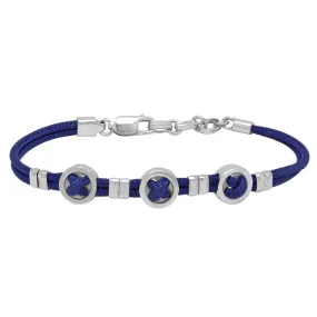 Bracciale in acciaio con blu, misura 20,5cm