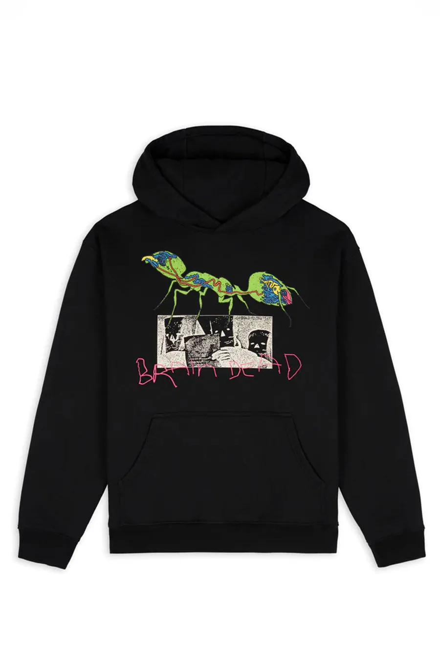 BRAIN DEAD ANT WAR HOODED SWEATSHIRT BLACK
