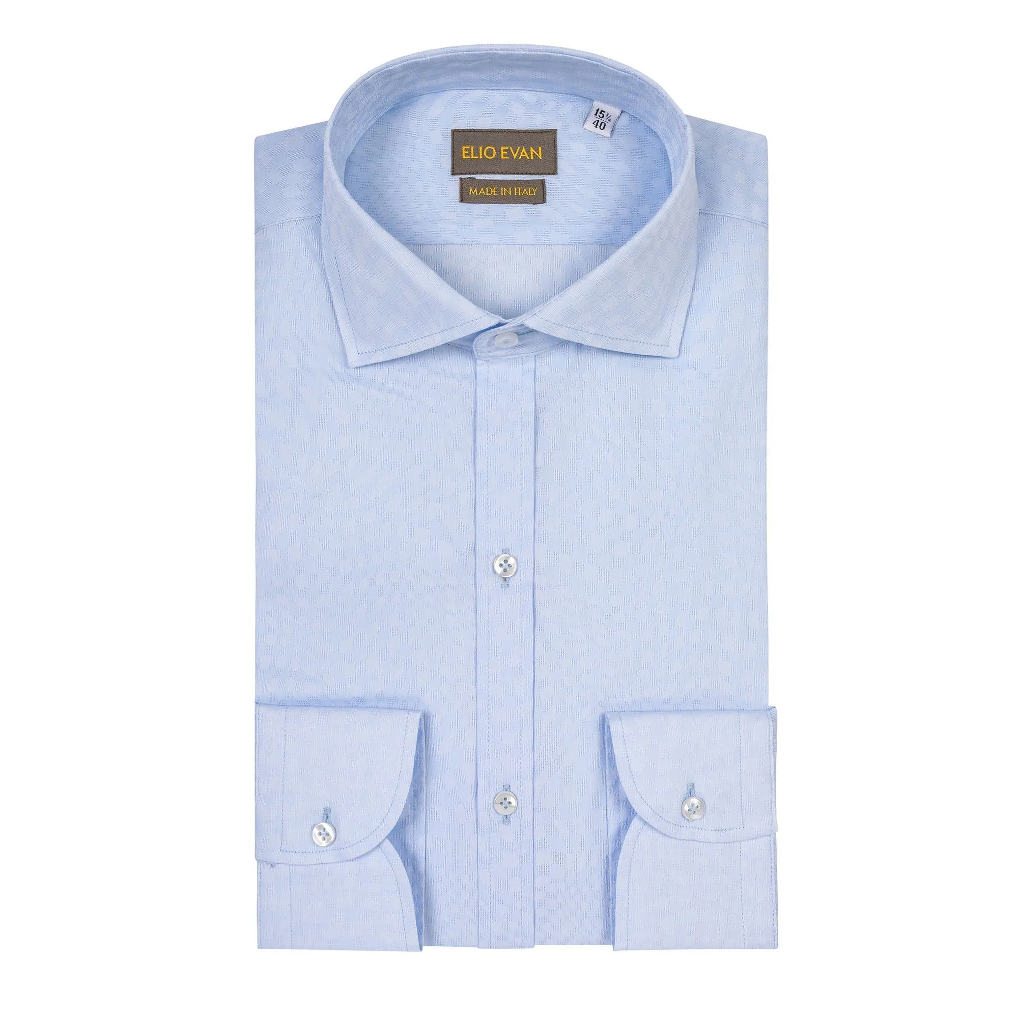 Camicia Azzurra Jacquard
