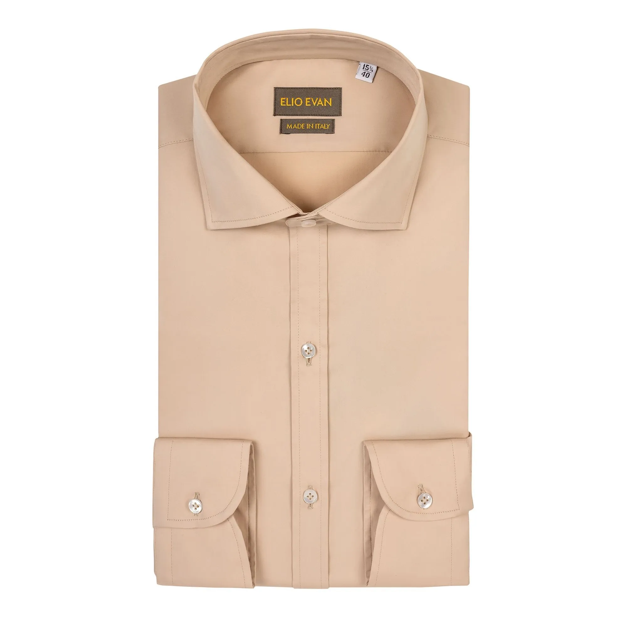 Camicia Beige In Satin Di Cotone Comfort