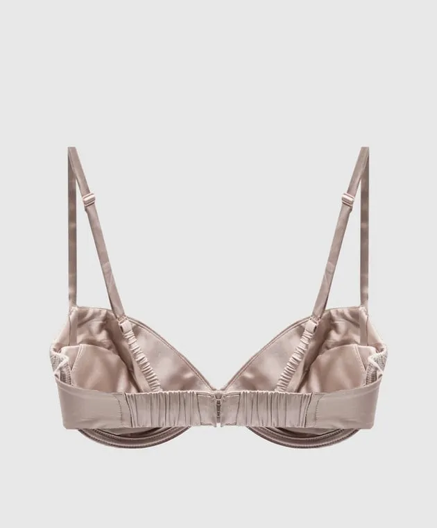 Carine Gilson Corpetto beige con applicazioni di pizzo SN0631D