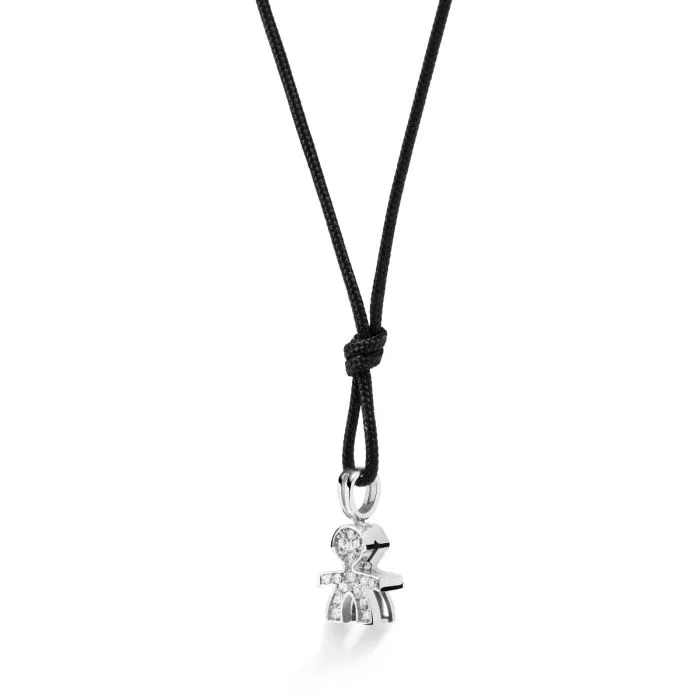 Ciondolo le bebe’ I Preziosi con sagoma bimbo in oro bianco e diamanti  LBB542/M
