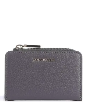  Coccinelle Metallic Soft Portafoglio pelle granulata grigio scuro  
