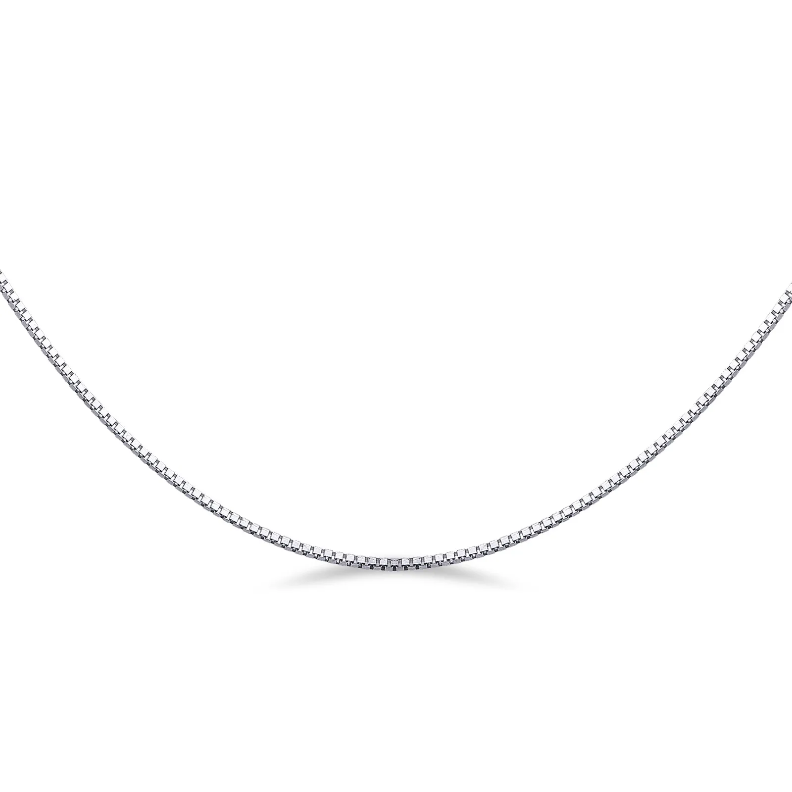Collana veneziana in oro bianco 18k, cm 45