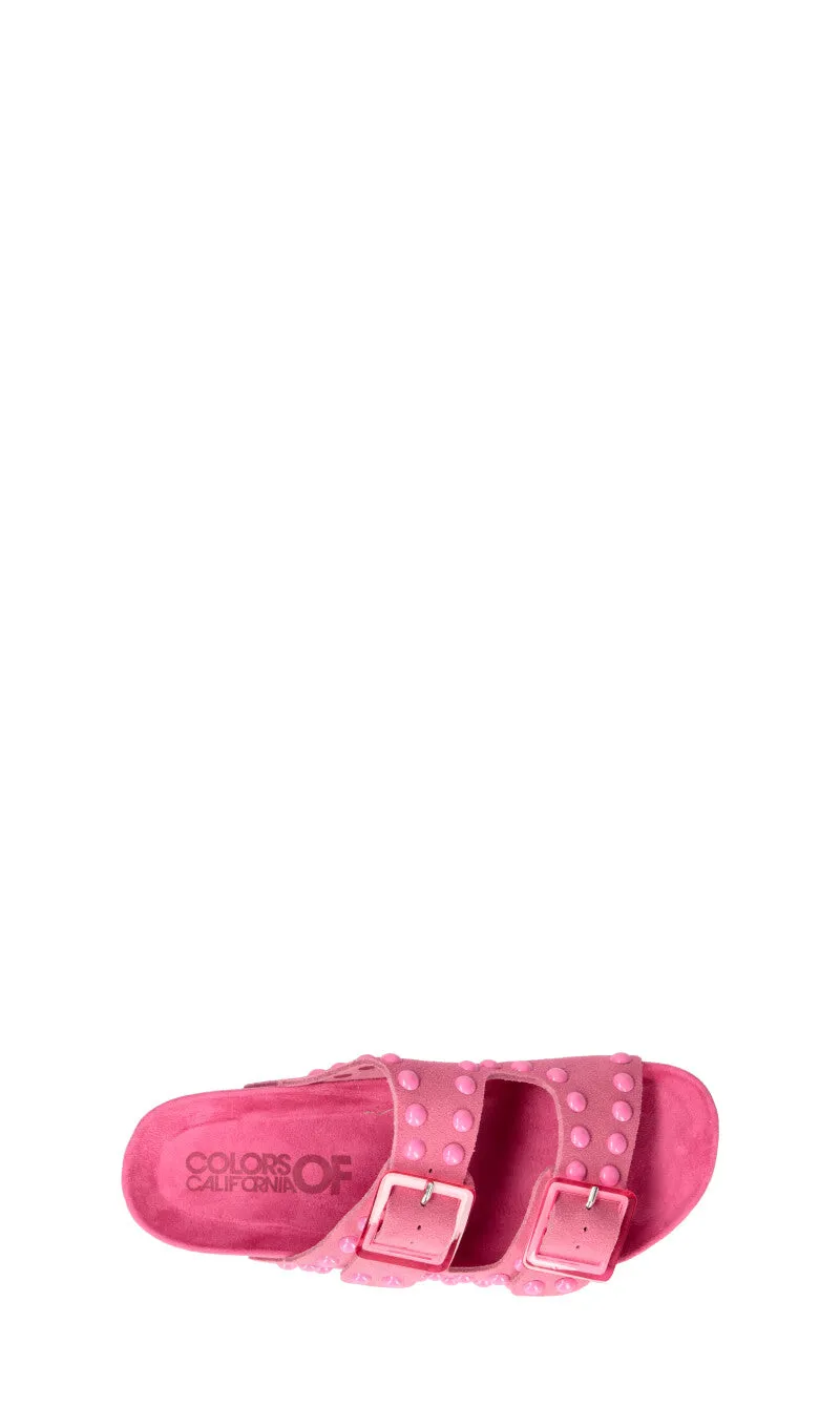 COLORS OF CALIFORNIA Ciabatta donna rosa in suede