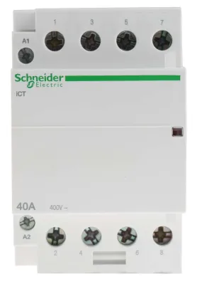 Contattore Schneider Electric, serie iCT, 4 poli, 4NO, 40 A, bobina 230 V ca