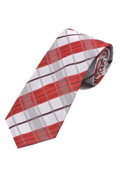 Cravatta business con motivo a quadri Argento Grigio Rosso