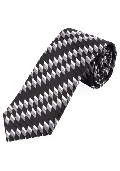 Cravatta business oversize struttura geometrica grigio scuro bianco