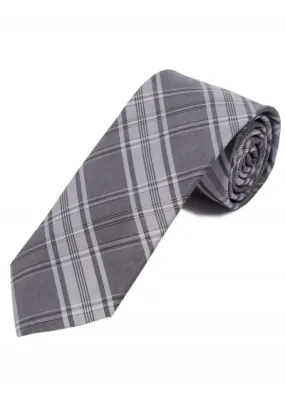 Cravatta da uomo overlong con motivo Glencheck Grigio scuro Grigio argento