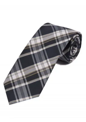 Cravatta overlong Glencheck Design Business Antracite Grigio chiaro