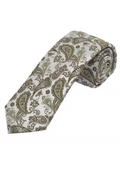 Cravatta XXL Paisley grigio chiaro argento antico