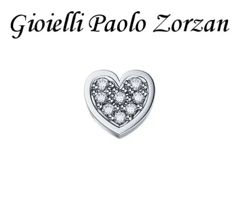 Cuore bombato in oro bianco e brillanti Elements DonnaOro Ref. DCHF3447