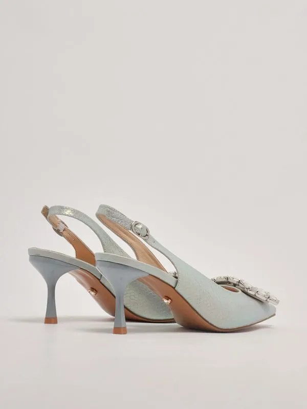 Decollete donna Twentyfourhaitch laminata Argento