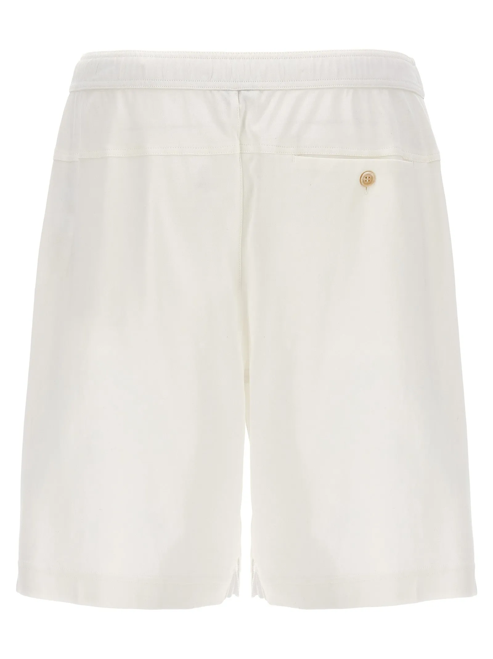 Embroidered Logo Bermuda Shorts Bermuda, Short Bianco