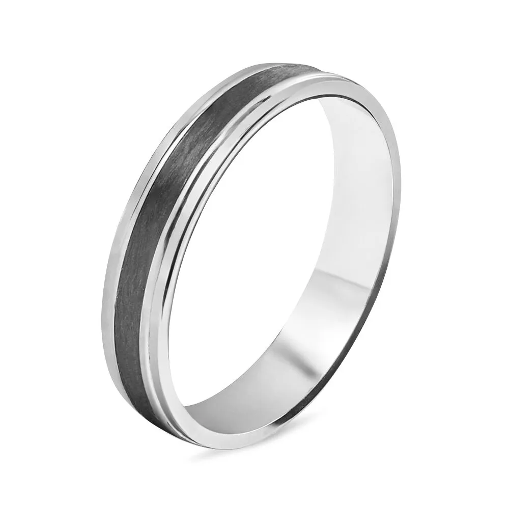 Fede Classica Carbonio 4.5 mm Oro Bianco 750/1000 1677081