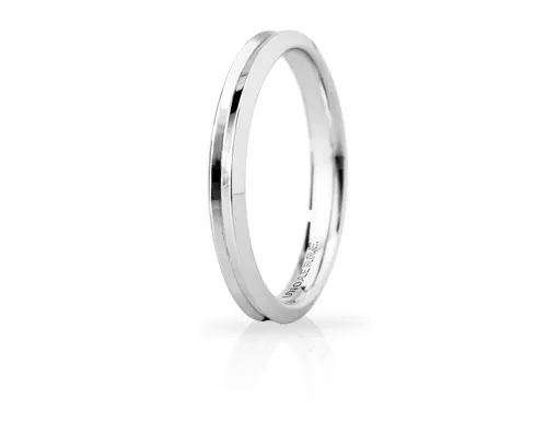 Fede Nuziale Unoaerre modello Corona Slim in oro bianco 18kt