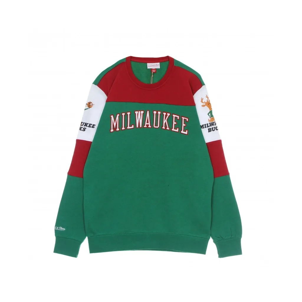 felpa girocollo uomo nba overtime fleece crew hardwood classics milbuc ORIGINAL TEAM COLORS