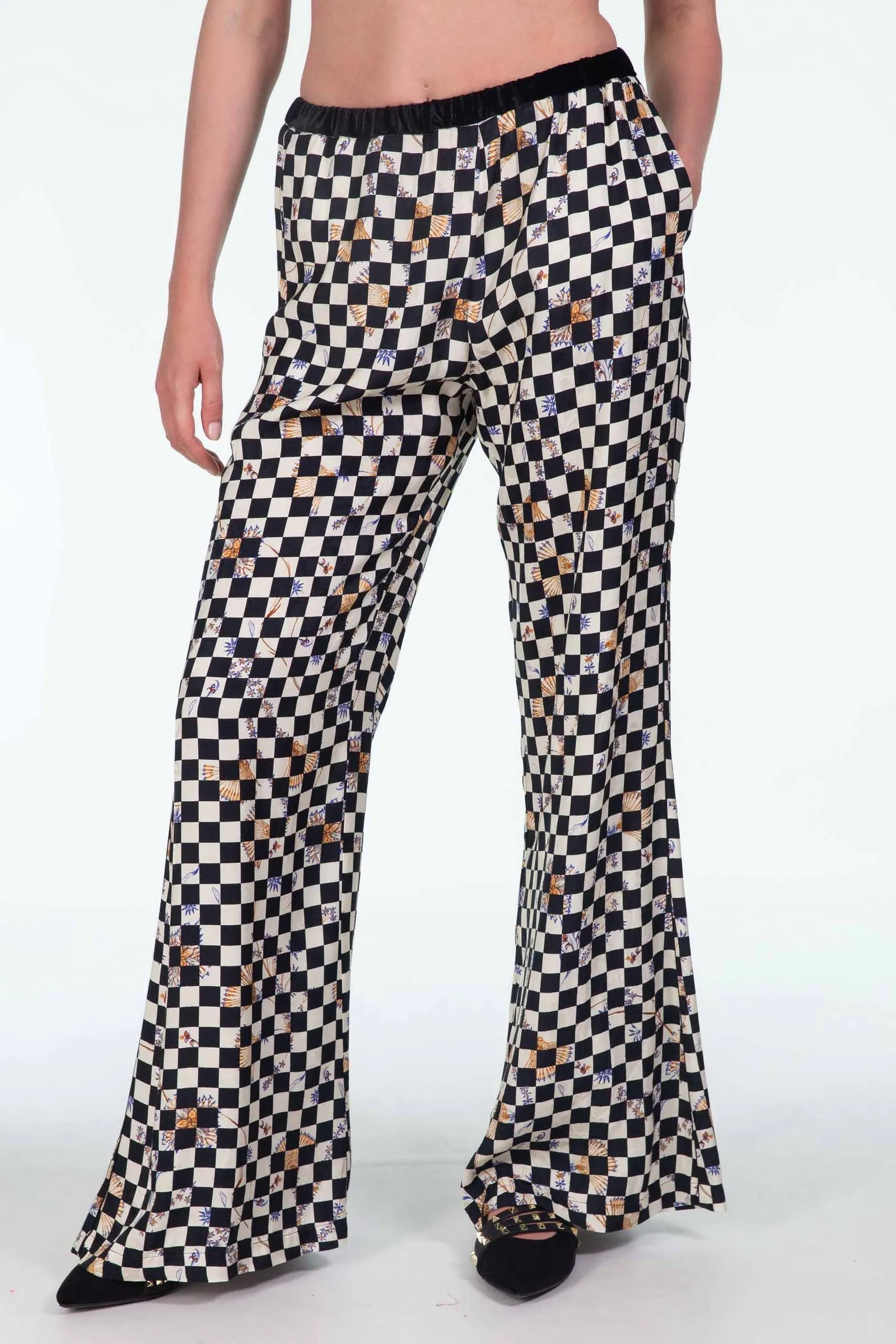 FORTE_FORTE pantalone in viscosa jacquard “damier”
