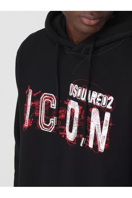 ICON SCRIBBLE COOL FIT HOODIE DSQUARED2 S79GU0113S25516 900