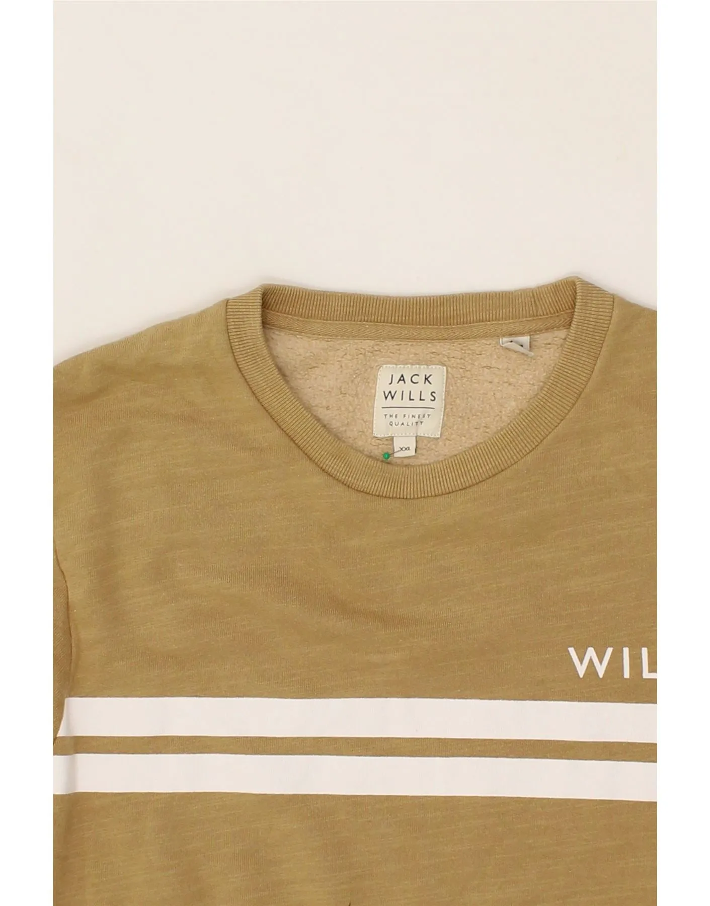 JACK WILLS Mens Sweatshirt Jumper 2XL Yellow Cotton