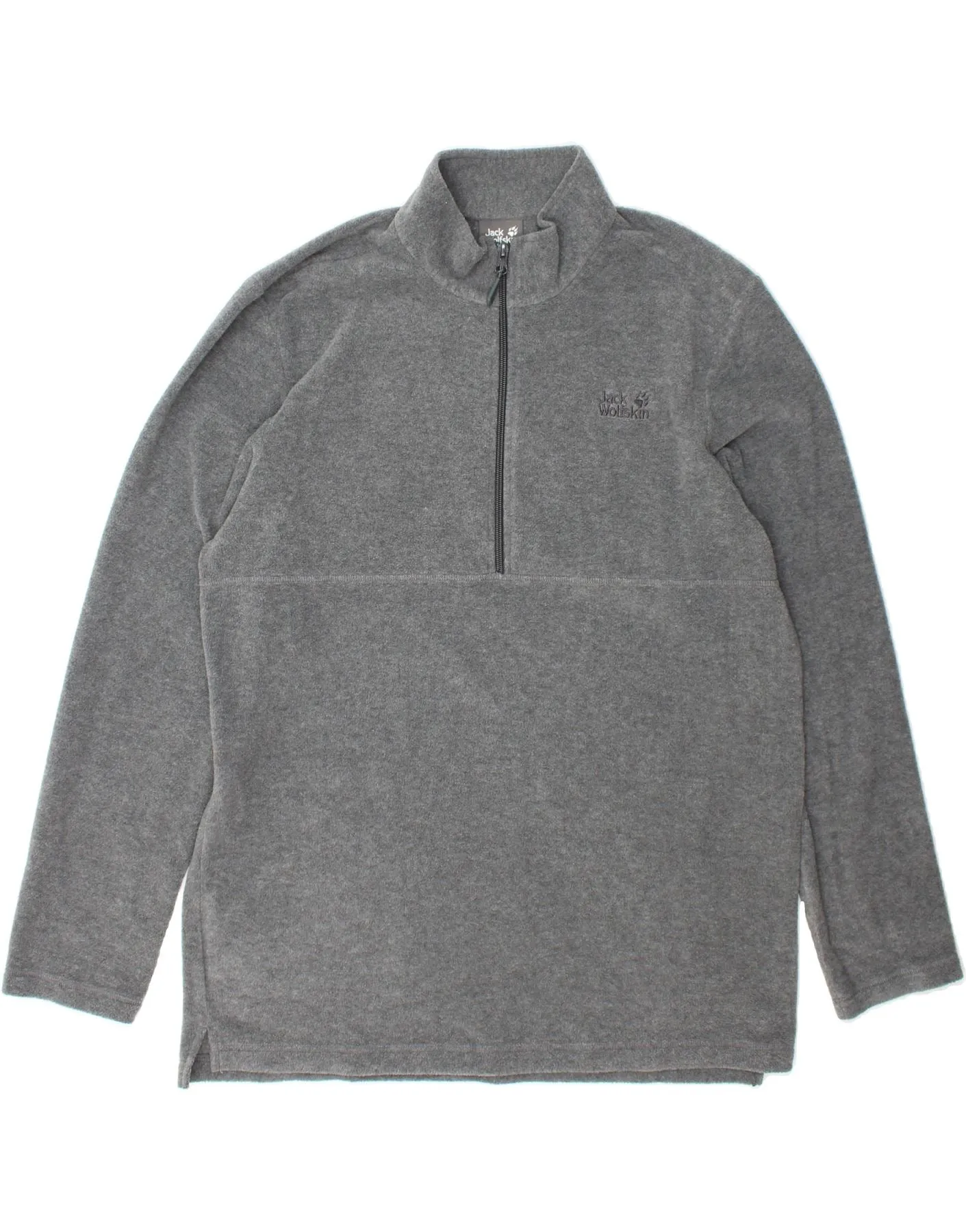 JACK WOLFSKIN Mens Zip Neck Fleece Jumper XL Grey Polyester