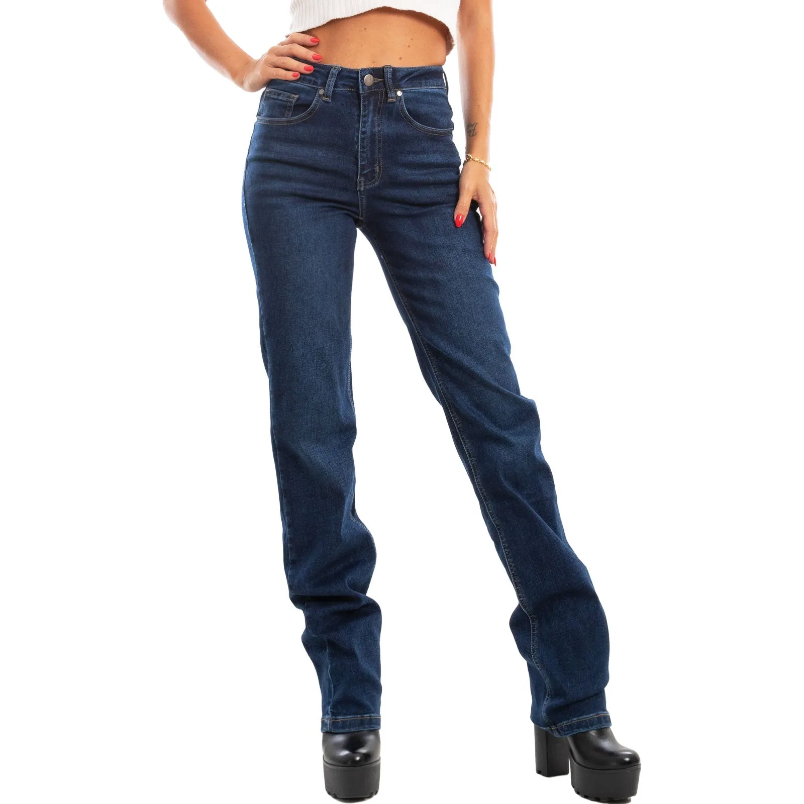 Jeans Pantaloni Denim Relaxed Straight Fx1206