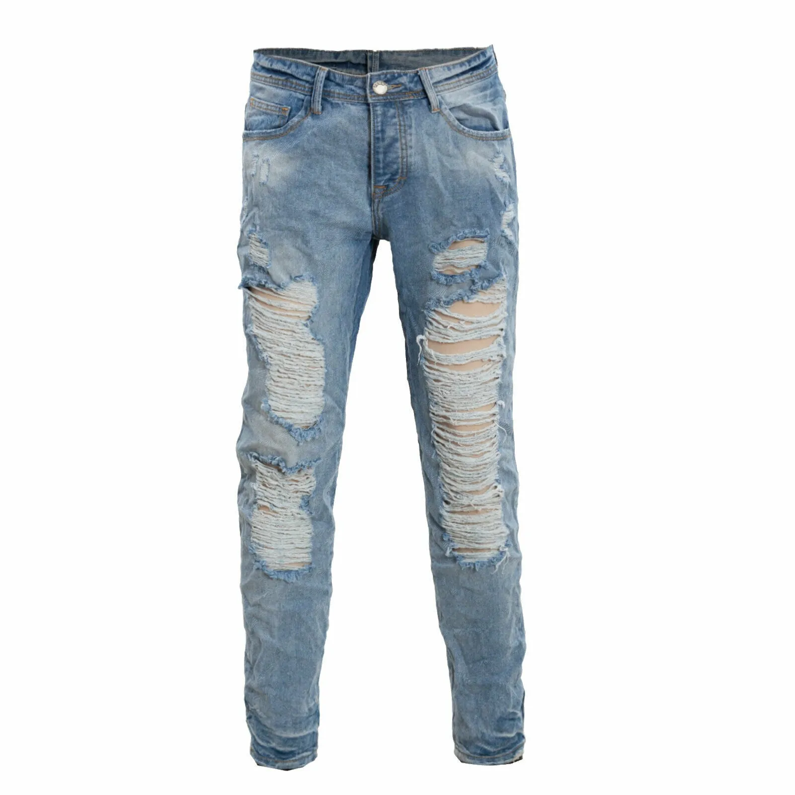 Jeans pantaloni uomo strappi M1255