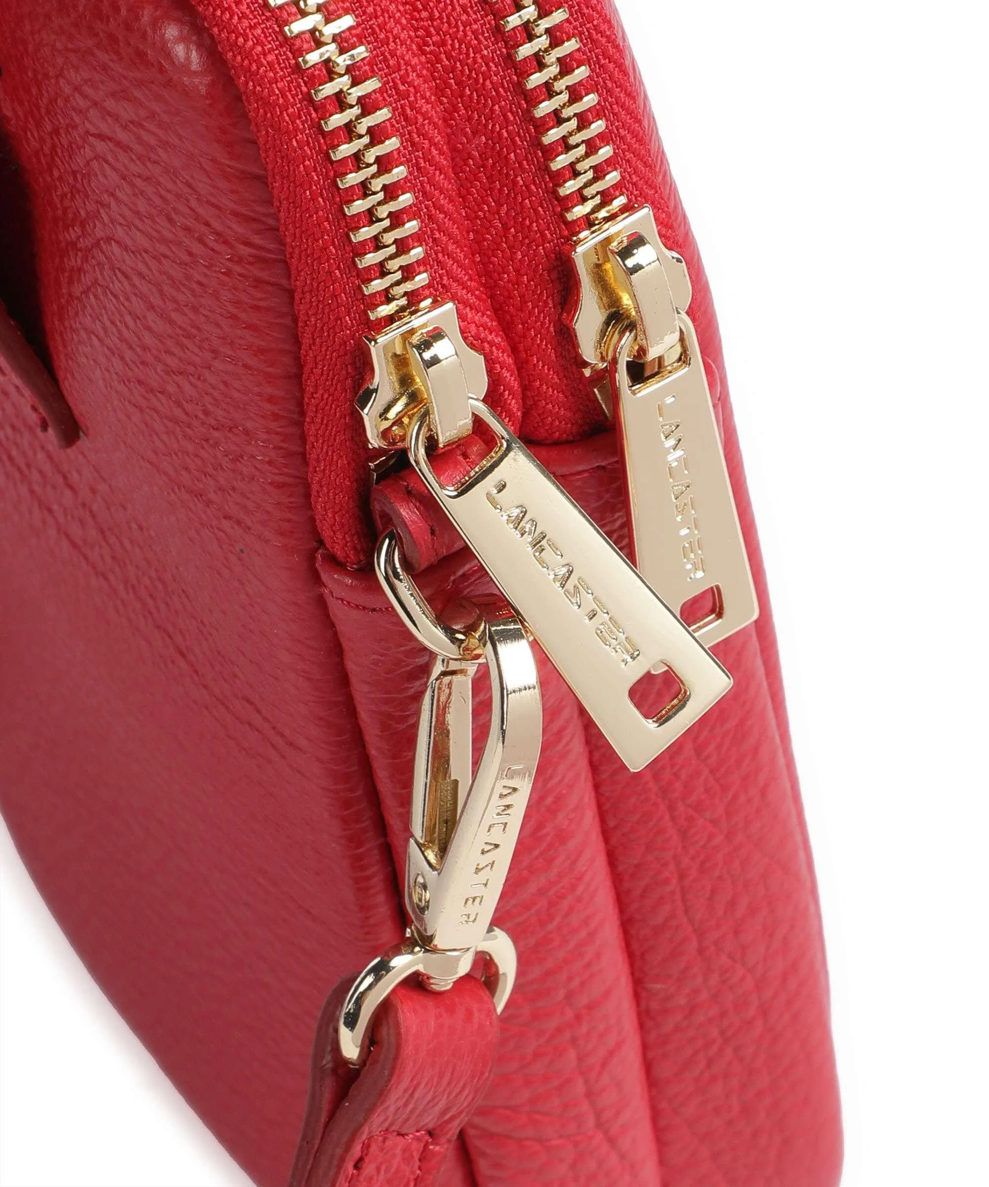  Lancaster Dune Borsetta porta cellulare pelle di vacchetta grana rosso  
