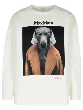 Max Mara 'Bacc' White Cotton Blend Seltshirt