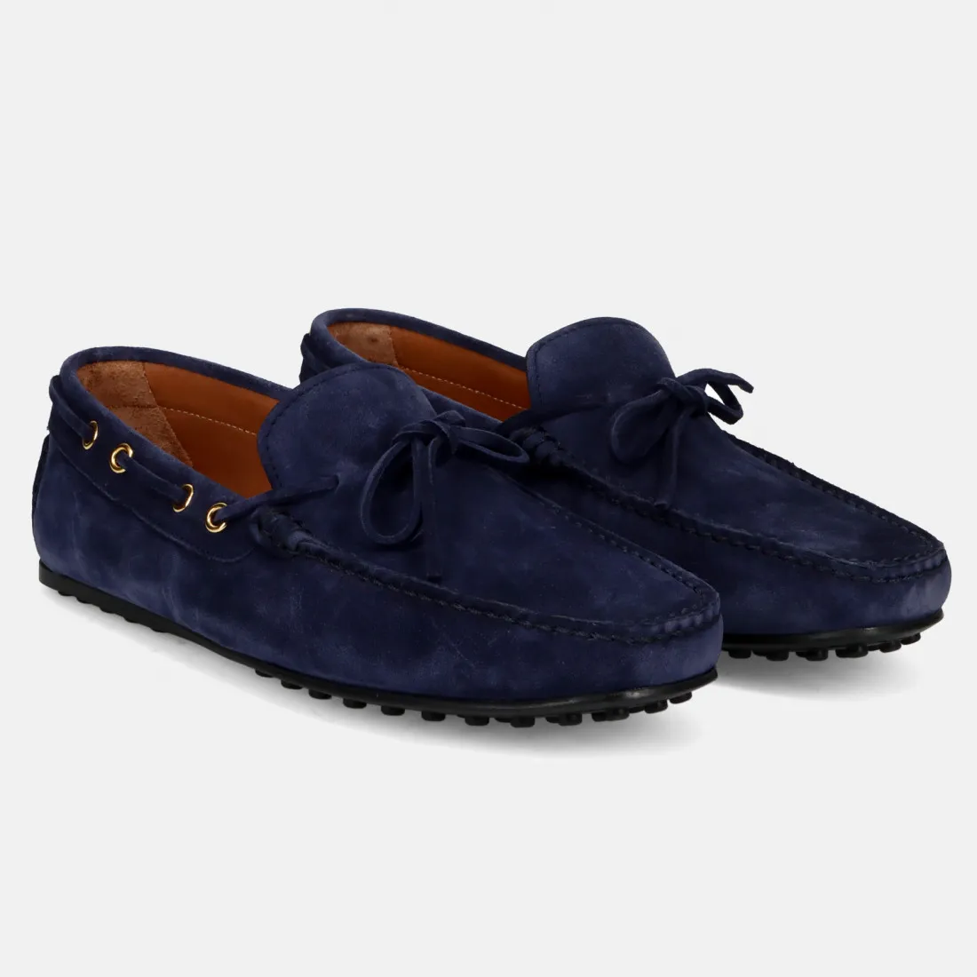 Mocassino city gommino Rossano Bisconti in camoscio blu