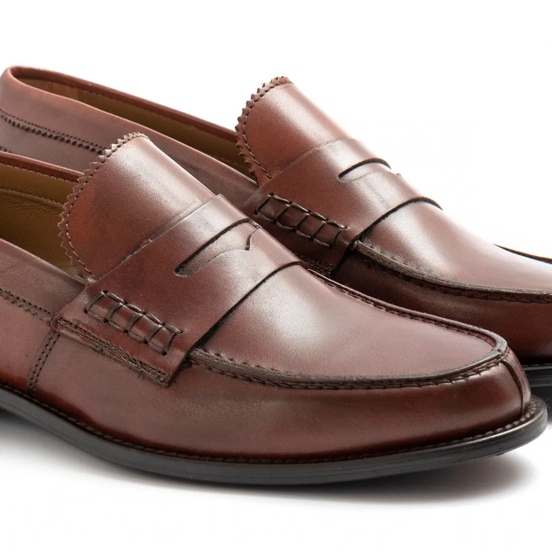 Mocassino da uomo Sangiorgio marrone in pelle tamponata