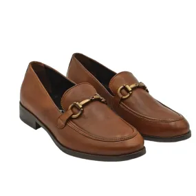 Mocassino Donna In Pelle con Morsetto  LUX 1538 Cuoio