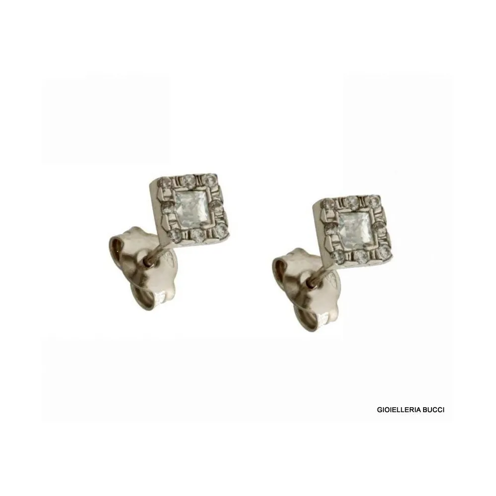 ORECCHINI IN ORO BIANCO 18 KT CON ZIRCONI