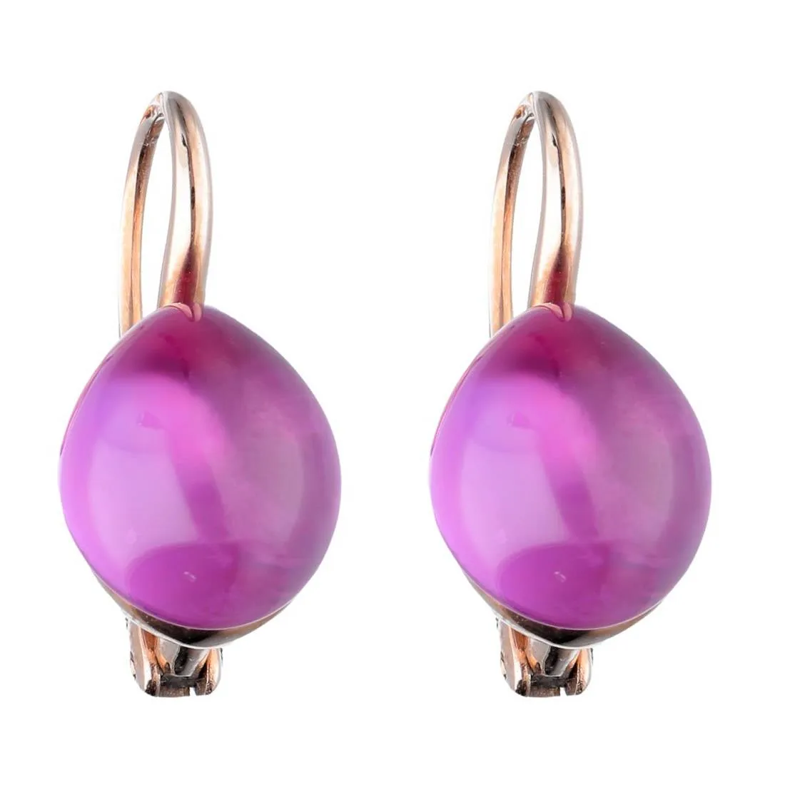 Orecchini Pomellato in oro rosa 9ct con zaffiro sintetico rosa