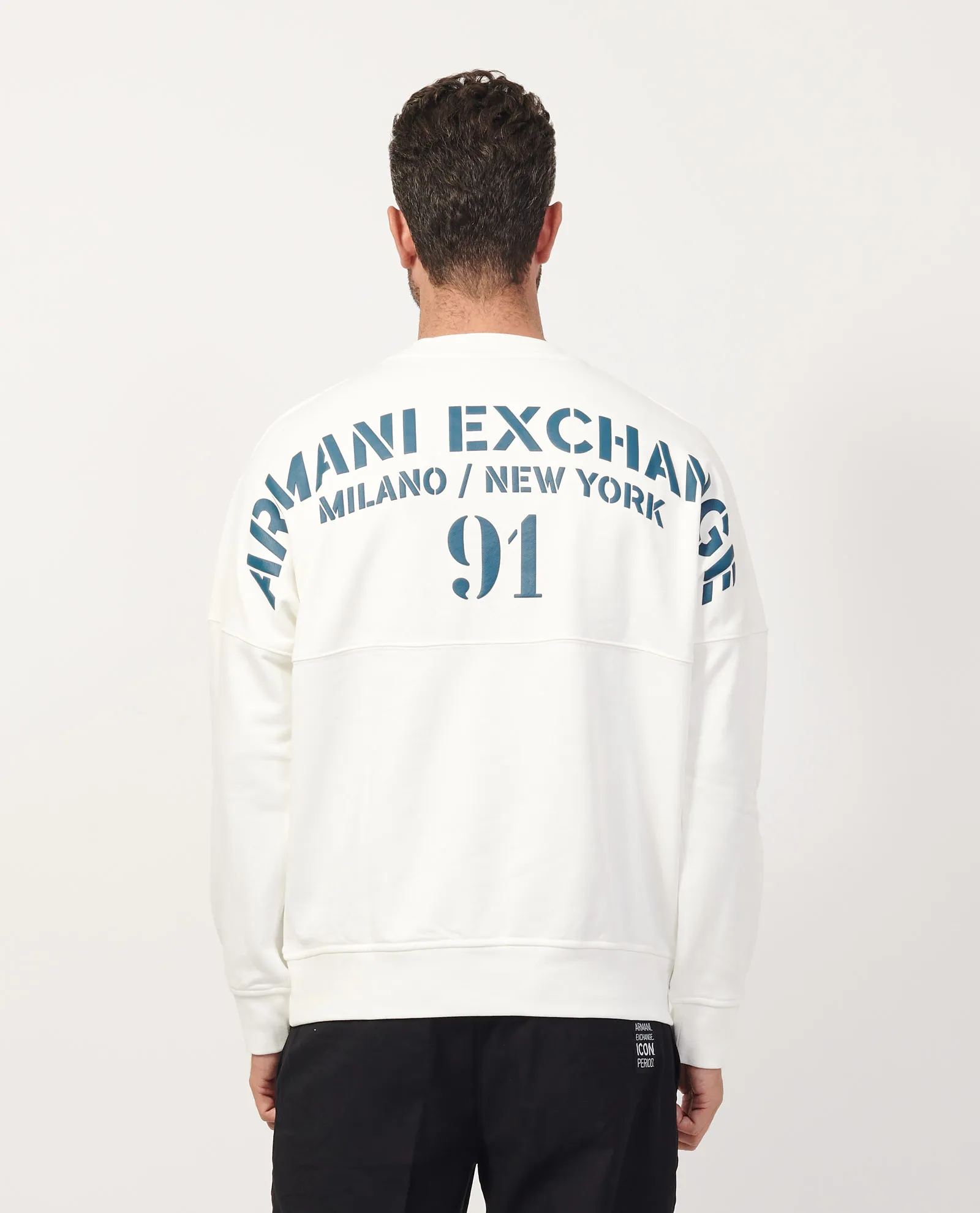 OutletARMANI EXCHANGE      Felpa AX in cotone french terry e logo