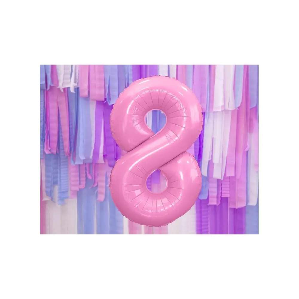 Palloncino Mylar a Forma di Numero 8 Rosa