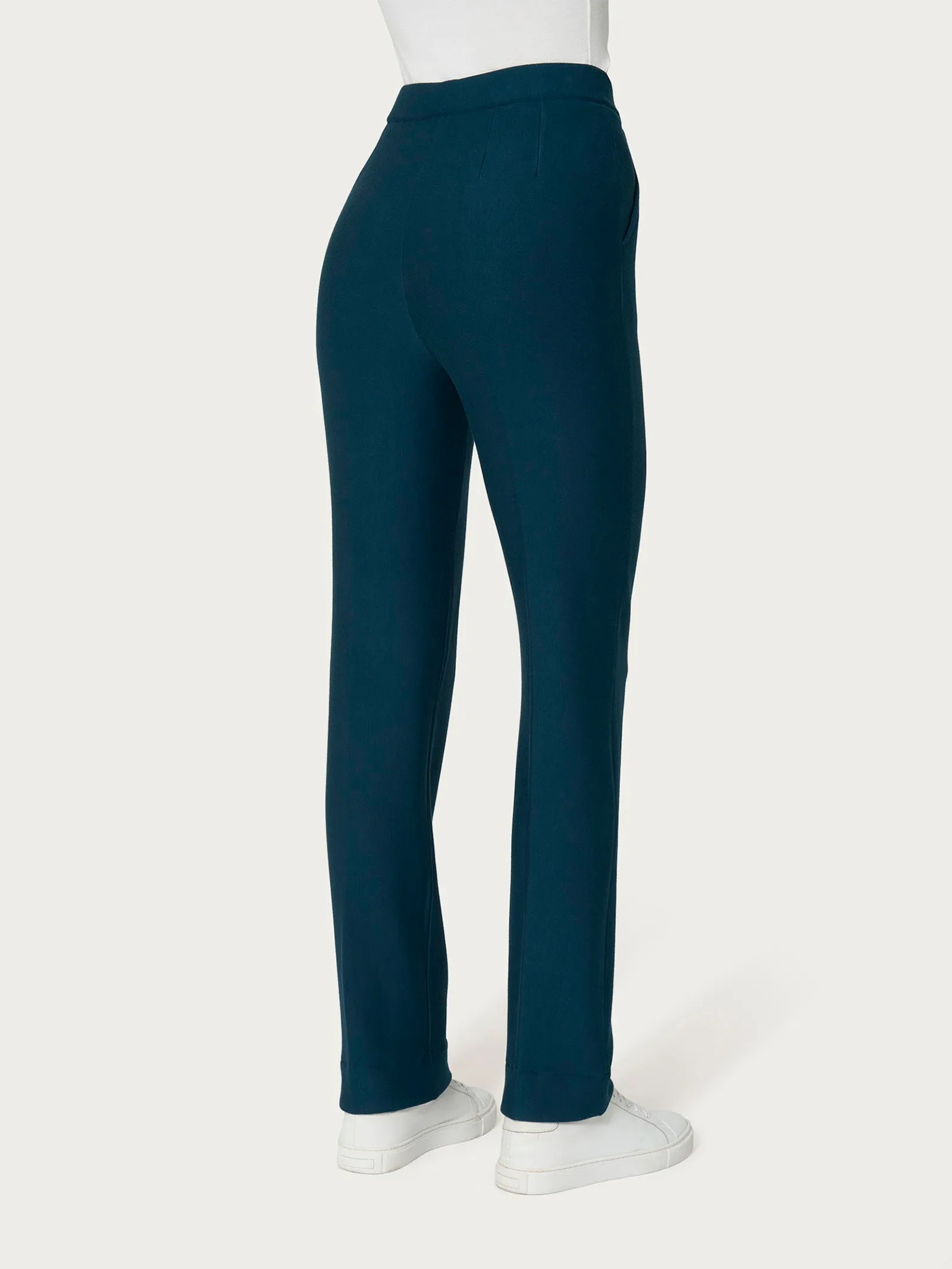 Pantalone dritto con tasche in Eco Techno Fleece - Reflecting Pond