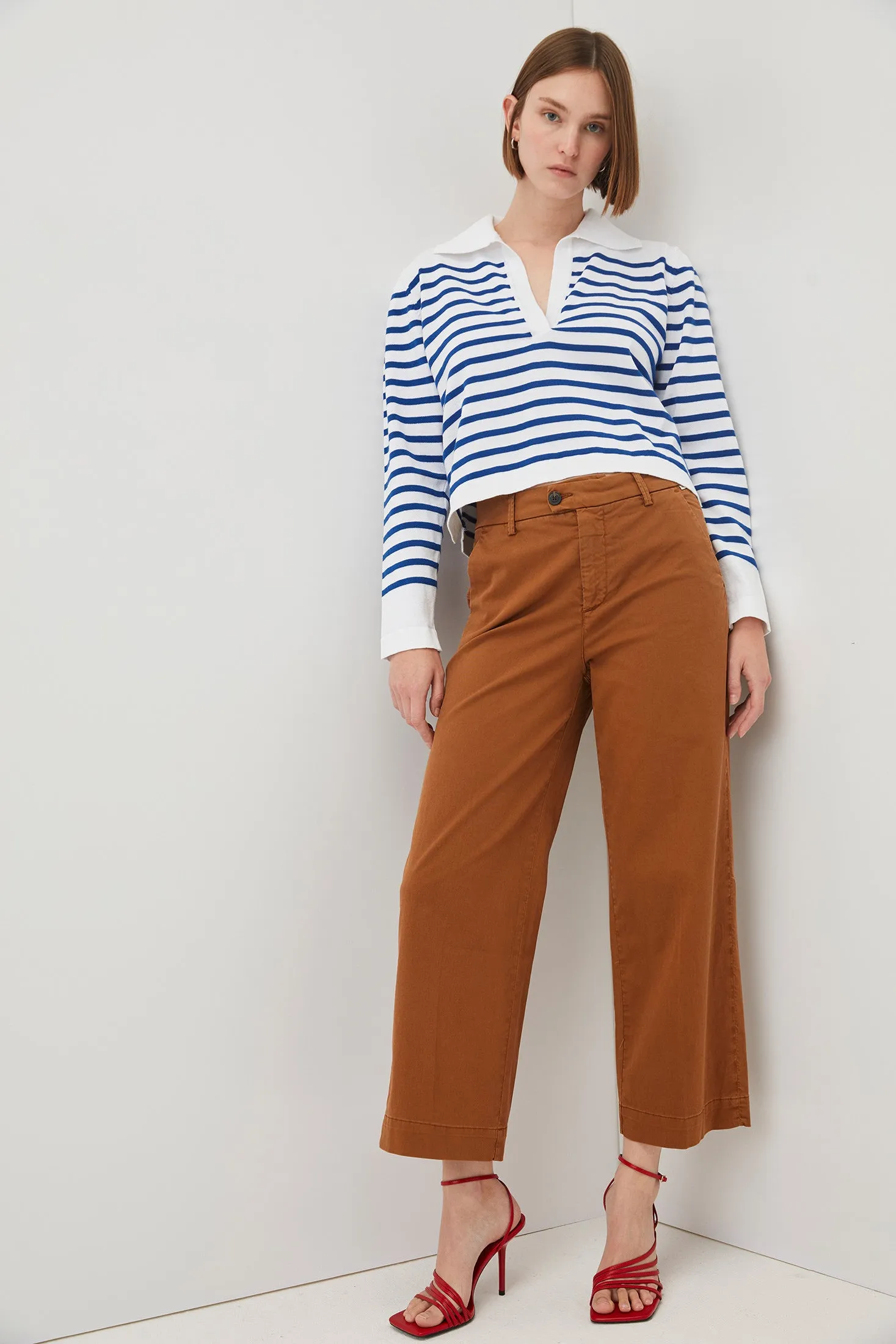 Pantalone Lais Cut in Gabardina Roy Roger's Marroni da Donna