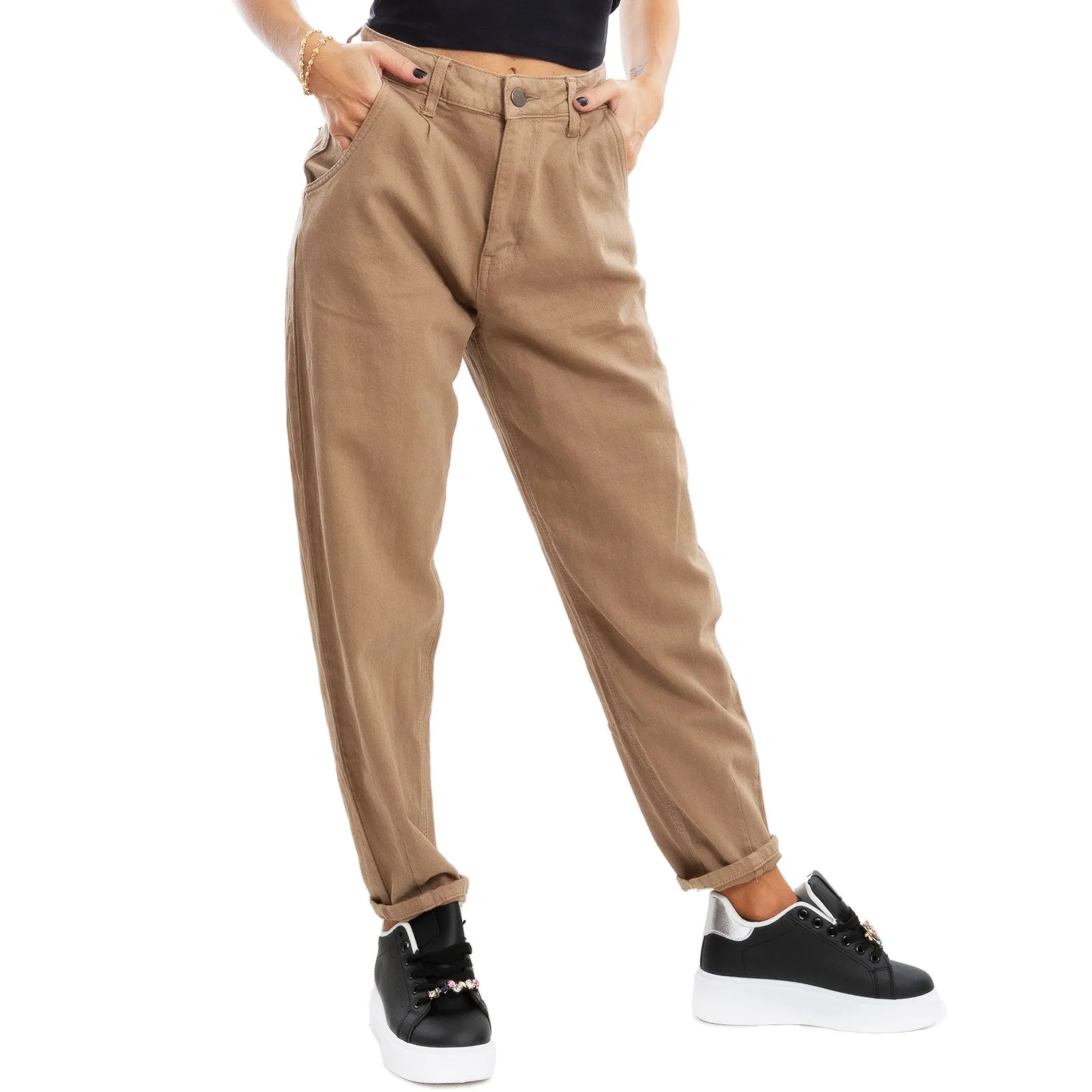 Pantaloni Donna Jeans Colorati Palloncino Baggy Sj667